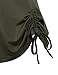 Nomorer Women's V Neck Drawstring Sides Shirring Pleated Front Top