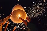 Tenozek 50pcs Chinese Sky Kongming Lanterns Fire Fly Candle Lamp For Wish Party Wedding (US stock) (White)
