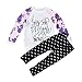 Efaster® 1Set Toddler Baby Girl Long Sleeve Print T-shirt Tops+Pants Outfits Clothes (2T)