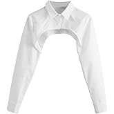 SweatyRocks Women's Long Sleeve Button Front Collared Ultra Crop Blouse Shirt Top