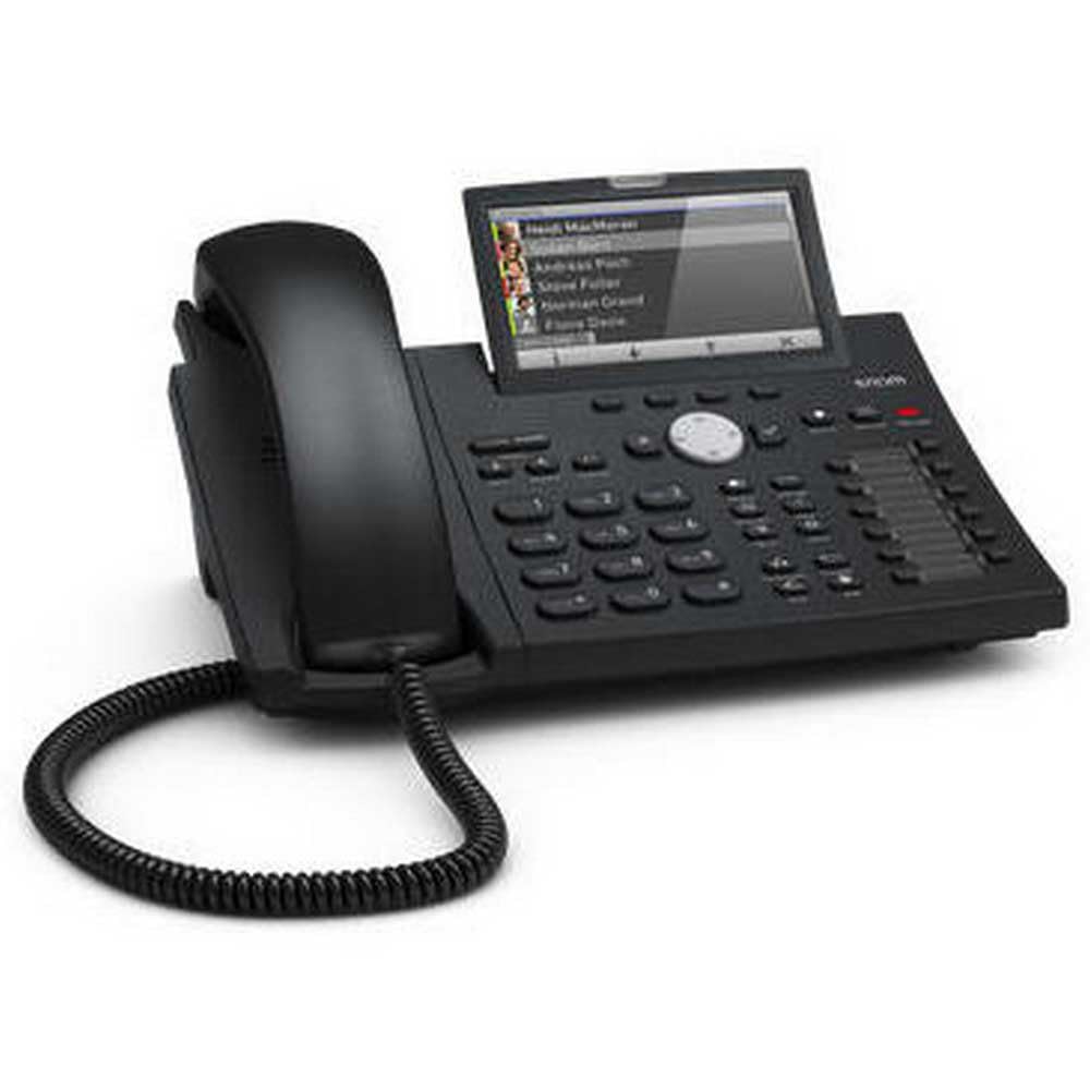 SNOM D375 Euro Color VoIP/SIP Desk Telephone; 4.3" Tiltable high-resolution color display; 12 SIP identities; Bluetooth, IPv6, Gigabit switch, USB port, Sensor hook switch; 4141