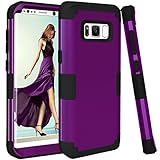 Samsung Galaxy S8 case, PIXIU Shockproof Hybrid High Impact Hard Plastic+Soft Silicon Rubber Armor best cases for galaxy s8 2017 Release Purple / Black