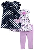 Simple Joys by Carter's Girls' 3-Piece Playwear Set, Navy/Purple, 24 Months