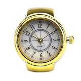 Fashion Gold Tone Quartz Finger Ring Watch with Gift Box