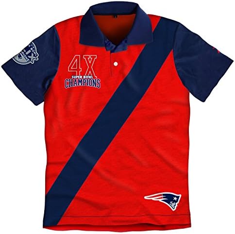 New England Patriots Super Bowl XLIX 49 Champions 4X Commerative Rugby Short Sleeve Polo Shirt (2X)