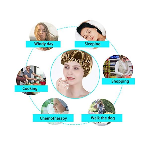 Rexiaoo-Sleep-Caps-Satin-Night-Sleep-Cap-Adjustable-Soft-Sleeping-Head-Cover-Bonnet-Hair-Loss-Cap-Salon-Bonnet-for-Women-and-Girls-2-Pack Sleep Caps, Satin Night Sleep Cap Adjustable Soft Sleeping Head Cover Bonnet Hair Loss Cap Salon Bonnet for Women and…