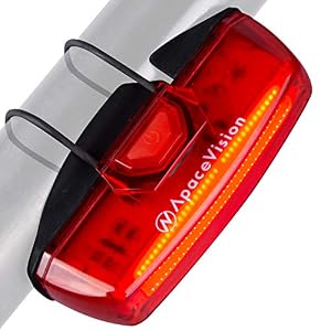 Rear Bike Light USB Rechargeable by Apace – Super Bright 100 Lumens LED Bicycle Tail Light Easily Clips on as a Red MTB…
