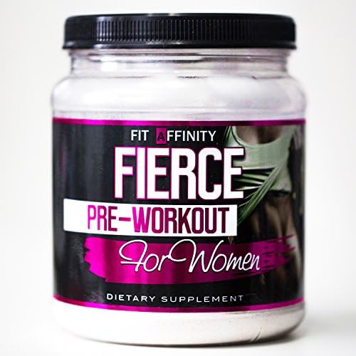 Fit Affinity Fierce Pre Workout For Women - Naturally Flavored Strawberry Lemonade - 30 Day Supply