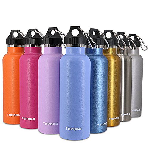 TOPOKO Top Quality Colored Non-Rusty Stainless Steel Vacuum Water Bottle Double Wall Insulated Thermos, Sports Hike Travel, Leak Proof Bottle, BPA Free, 25 oz, Gold