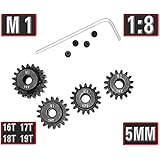 MakerDoIt Mod 1 16T 17T 18T 19T Pinion Gear Set with Screw Screwdriver for 5mm Shaft Traxxas Redcat Tamiya Losi 1/8 RC Car