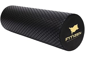Fitizen Foam Roller – Muscle Massage Rehab Stiff Back Pain Physical Therapy Deep Tissue Firm Exercise Equipment Home Gym Stress Yoga Pilates for The Fit Citizen by FitNation