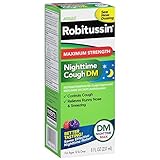 Robitussin Adult Maximum Strength Nighttime Cough DM Max (8 fl. oz. Bottle), Cough Suppressant & Antihistamine, Blue Raspberry Flavor