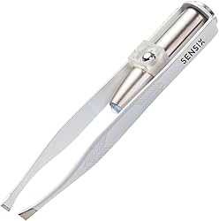 Slant Tip Lighted Tweezers for Eyebrows