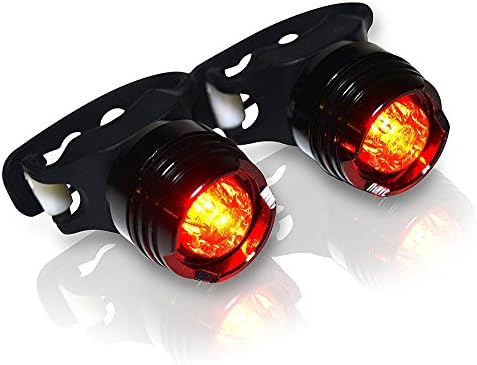 ALIWELL Mini Ultra Bright Taillight &amp; Headlight, Red Safety LED Easy Install on Strollers, Dog Leash, Hats, Helmets（2 Pack）