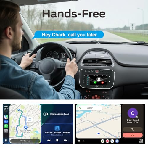 Fiat Punto (2010-2016) Linea(2012-2015) Linux Car Radio with CarPlay Wireless and Android Auto, 2 Seconds Start, Physical Control by Knob, OEM Level Audio, Plug & Play Installation