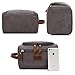 Men's Toiletry Bag Canvas Shaving Dopp Kit Travel Bathroom Bags Organizer (Black)