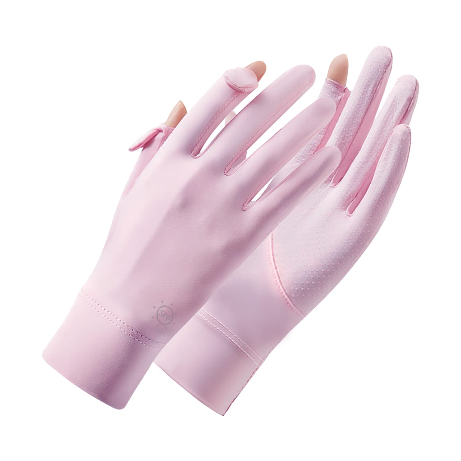 [Pawinpaw] 手袋 レディース UVカット 夏 指出し グローブ 薄手【UPF50+・接触冷感-5℃・スマホ操作・速乾】日焼け止め 運転 スマホ手袋 滑り止め 手荒れ 保湿 おしゃれ 紫外線 通気 通勤・通学・自転車・運転・テニス 女 春夏秋 (冷感-パープル) の商品画像