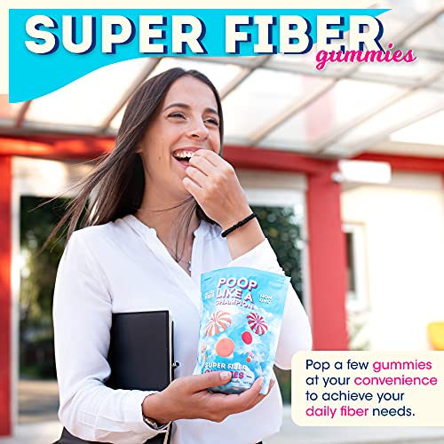 Poop Like A Champion High Fiber Gummies Packs 9 g of Fiber in Just 3 Gummies! Peach, Orange and