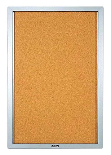 Marsh 36x48 Natural Cork Double Pedestal Glass Enclosed Bulletin Board, Aluminum trim electronic consumers