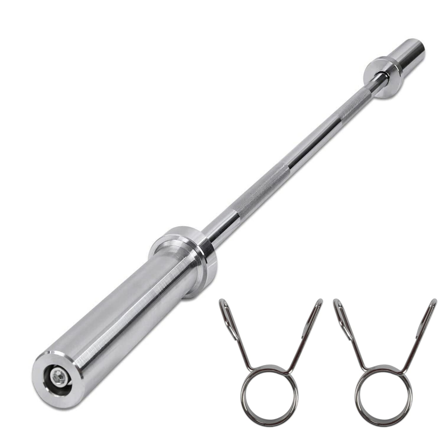 4FT Barbell Bar, Fits 2-Inch Weight Plates, Barbell Bar With Knurled Grip For Strength Training, Weightlifting, Squat, Deadlift, Bench Press, Curl, Overhead Press, 550lbs/226kg Capacity | CA