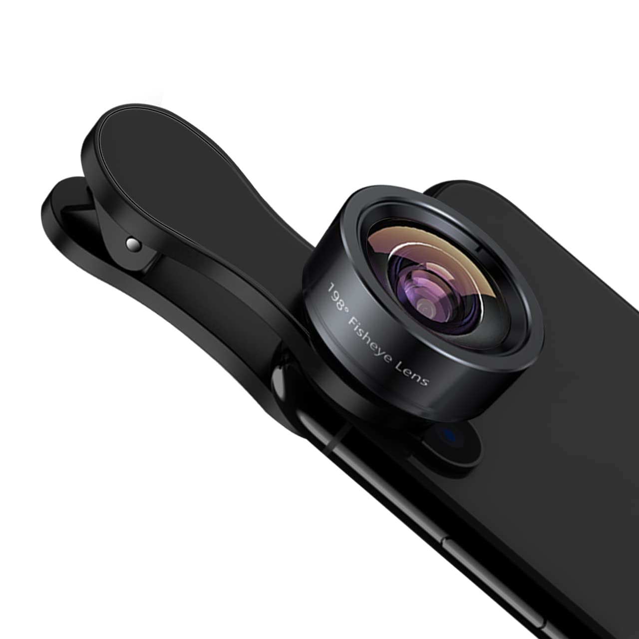 Photo 1 of KEYWING Fisheye Lens 198° Fish Eye Phone Camera Lens Kit for iPhone Fish Bowl Camera Lens Attachments for iPhone 7 8 x xr 11 12 13 pro max Samsung Smartphone Black