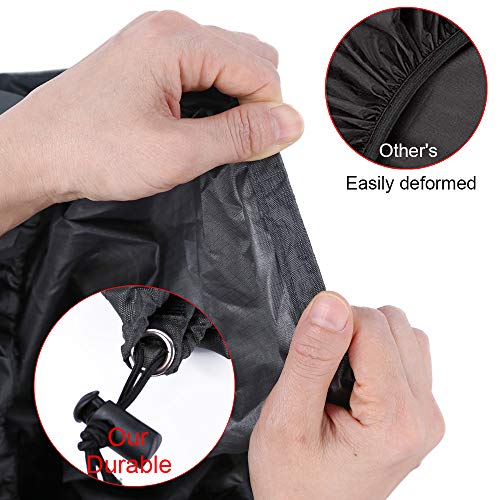 HTB Ultralight Backpack Rain Cover with Portable Storage Pouch, Black Reflective 45-65L Rucksack Rain Cover, Waterproof Protector Bag for Daypack Schoolbag Laptop Pack