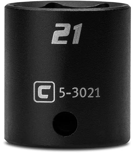 TEKTON 3/8 Inch Drive 21mm Deep Impact Socket – 6-Point, Laser & Stamped Markings, Tough As Nails