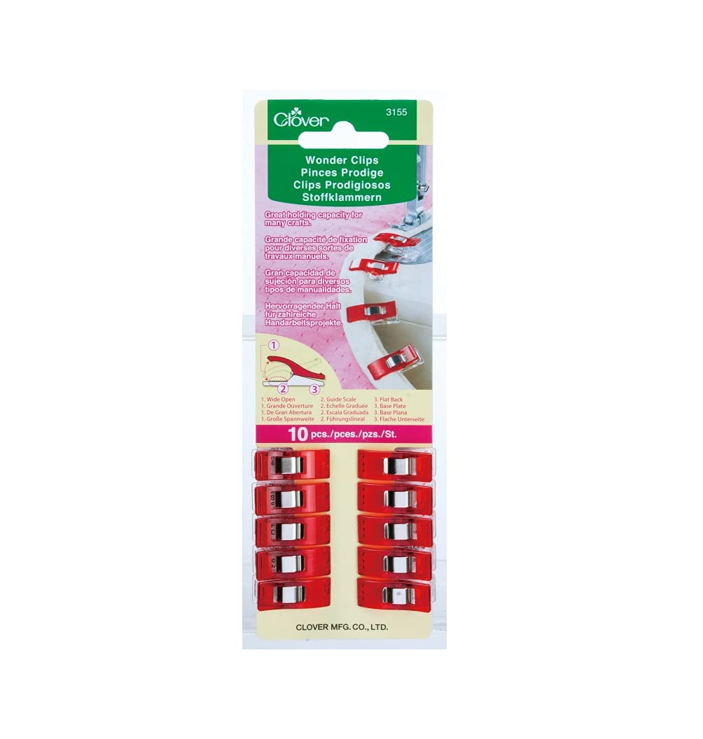 clover Wonder Clips (10 Pieces), 1,silver