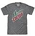 Tee Luv Mountain Dew Shirt - Distressed Mt Dew Soda Logo T-Shirt (Graphite Heather) (XXL)