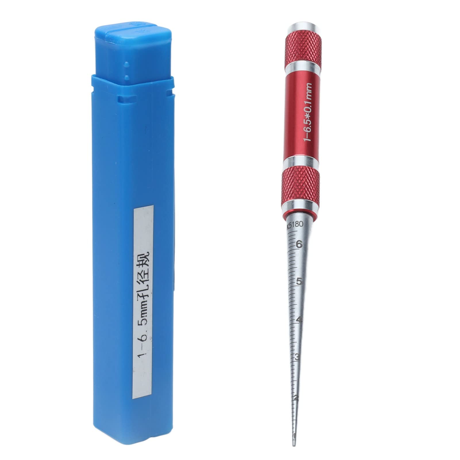 Aperture Gauge Tapered Hole Ruler Stainless Steel Inner Hole Taper Aperture Gauge Diameter Measuring Tool 1‑6.5mm