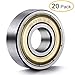 20-Pack 608 ZZ Ball Bearings , 608zz Metal Double Shielded Miniature Deep Groove Skateboard Ball Bearings (8mm x 22mm x 7mm)