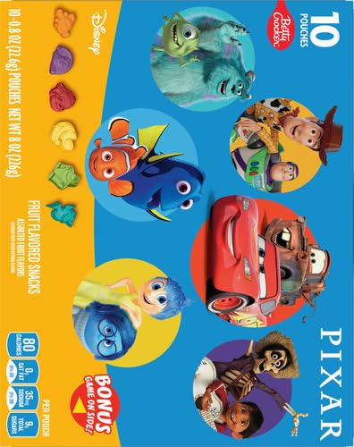 DISNEY PIXAR FRUIT FLAVORED SNACKS, GUMMY TREAT POUCHES, 10 CT