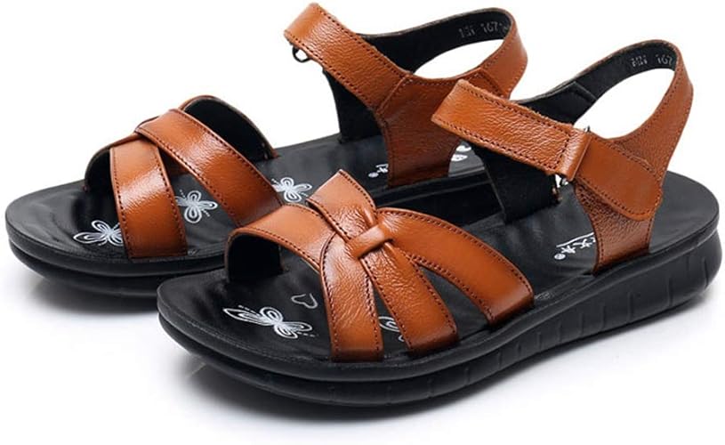 Amazon Wooyoo オフィスサンダル レディース 女の子 シンプル 通勤 ベルクロ エスニック カジュアル 大きいサイズ フラット ウェッジ 歩きやすい 防滑 シンプル 軽量 蒸れない 婦人靴 ダンス ナースシューズ 黒 Wooyoo ファッションサンダル