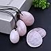 Banshren Rose Quartz 5 Piece Healing Crystals Set, 3 Rose Crystal Quartz Drilled Eggs in Graduated Sizes for Kegel Exercise or Vaginal Training (Small, Medium, Large) & 2 Worry Stones for Meditation