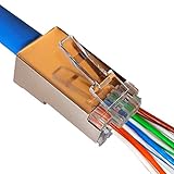 15 Shielded Rj45 One Step Cat6 Network Connector Ez Pass Through 8p8c Modular Plug By Gold Standard Supplies