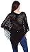 Simplicity Women Knitted Tassel Poncho Cape Sweater Shawl Wrap, Black Color