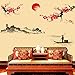 Hatop Creative Classical Chinese Style Ink Painting Decorative Wall Stickers Peach