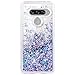 Caka Case Compatible for LG V40 ThinQ Case Glitter Case Liquid Luxury Fashion Bling Flowing Floating Sparkle Glitter Soft TPU Case Compatible for LG V40 ThinQ 2018 (Blue Purple)