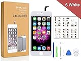 iPhone 6 Screen Replacement For Lcd Touch Screen Digitizer Frame Assembly Set Coolmall369 Free Tool Kit included (White)