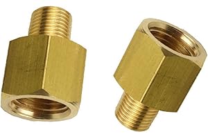 HongBoW Hardware 2pcs Brass Pipe Fitting BSPT NPT Adapter Reducer Converter,1/8 BSPT Male x 1/4 NPT Female British to US Pres