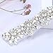 XINFANGXIU 1 Yard Silver Wedding Dress Applique Crystals Rhinestones Applique Bridal Belt for Women Formal Prom Evening