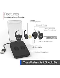 Auriculares Bluetooth, tzumi True auricular inalámbrico de auriculares estéreo Bluetooth V4.2 Auriculares con micrófono integrado y de carga para iPhone Samsung iPad y teléfonos Android