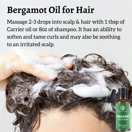 RythParfum Bergamot Oil (3 Pack of 1oz) with Eye Dropper|100% Pure Undiluted Natural Oil with Eye Dropper for Diffuser,Humidifier,Refreshing,Aromatherapy|Dropping CAPS for Face,Hair, Skin,Massage