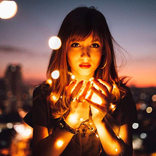 LED Lichterkette x 2 Batteriebetrieben 120er LED 12M mit Fernbedienung Wasserdichte Dekorative 8 Modi Warme Weiße Lichter für Weihnachts Schlafzimmer Garten Terrasse Party Hochzeit (LED Lichterketten)