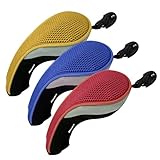 3 Pack Andux Golf Hybrid Club Head Covers Interchangeable No. Tag MT/hy09 Red,Yellow, Blue