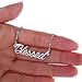 HUAN XUN Stainless Steel Intial Necklace Best Wishes Words Best Friend Jewelry, Blessed
