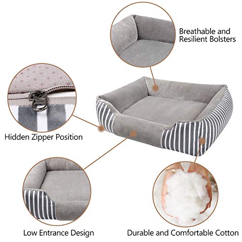 Magic Dog Bed Sofa Lounge with Removable Washable Fleece Cover Resilient Mattress 47/37/29 Inch Premium Material Pet Couch Sofa