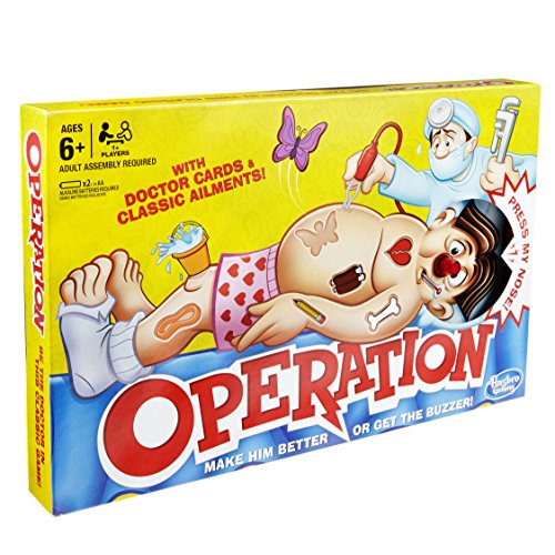 Hasbro Gaming Classic Operation Game, Electronic Board Game with Cards
