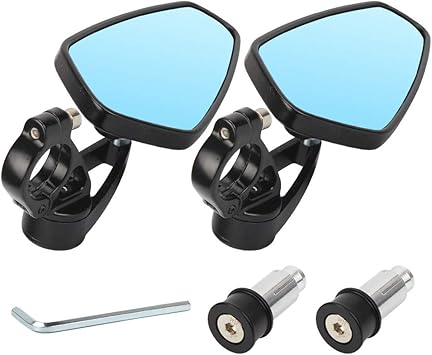 Amazon Com Motorcycle Mirrors 22mm Aluminum Mirror Motorcycle For Harley Davidson Mirrors Yamaha Kawasaki Motorcycle Bar End Mirrors Oval Motorcycle Handlebar Mirror Blue Mirror Automotive