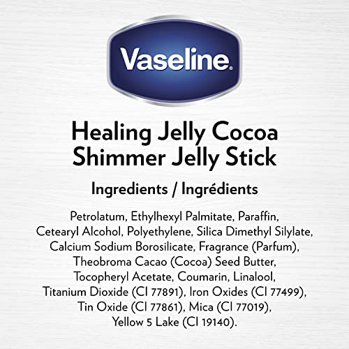 Vaseline Rich Moisturizing Healing Jelly Cocoa Butter, 13 oz Bundled with Cocoa Shimmer Stick, 1